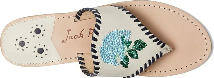 Jack Rogers Jacks Hydrangea Women's Sandals Ivory : 6.5 M, Leather/Rubber - Image 2