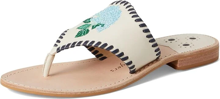 Jack Rogers Jacks Hydrangea Women's Sandals Ivory : 6.5 M, Leather/Rubber - Image 5