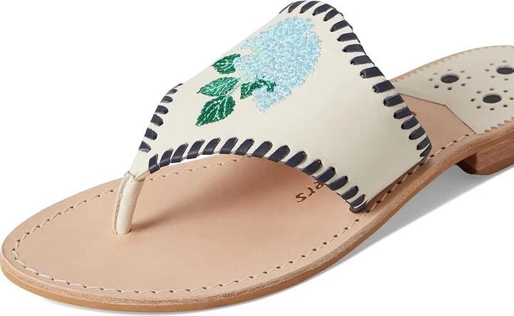 Jack Rogers Jacks Hydrangea Women's Sandals Ivory : 6.5 M, Leather/Rubber - Image 7