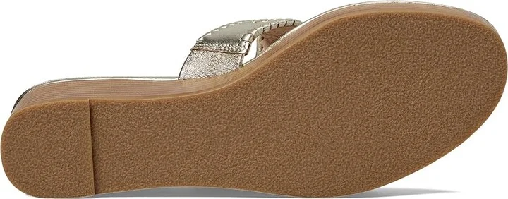 Jack Rogers Jacks Mid Wedge Stacked Women's Shoes Platinum/Platinum : 9 M, Leather - Image 3