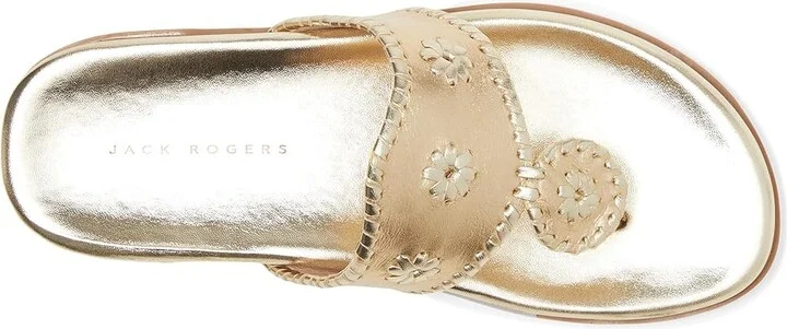 Jack Rogers Jacks Sport Sandal - Metallic Nappa Women's Dress Sandals Jacks Platinum : 5.5 M, Leather - Image 2