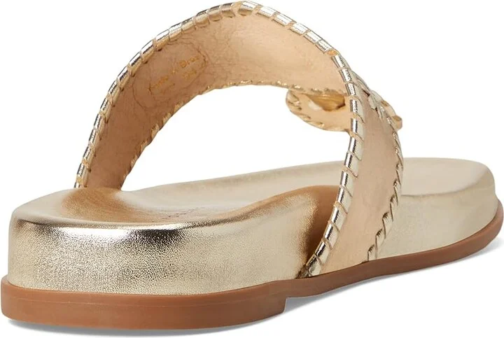 Jack Rogers Jacks Sport Sandal - Metallic Nappa Women's Dress Sandals Jacks Platinum : 5.5 M, Leather - Image 4
