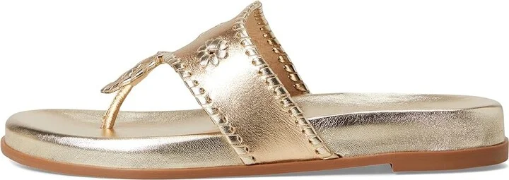 Jack Rogers Jacks Sport Sandal - Metallic Nappa Women's Dress Sandals Jacks Platinum : 5.5 M, Leather - Image 6