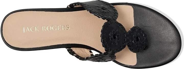 Jack Rogers Kimberly Mid Women's Wedge Shoes Black : 9.5 M, Leather - Image 2
