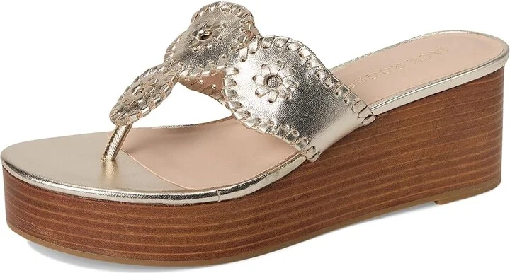 Jack Rogers Kimberly Mid Women's Wedge Shoes Black : 9.5 M, Leather - Image 11