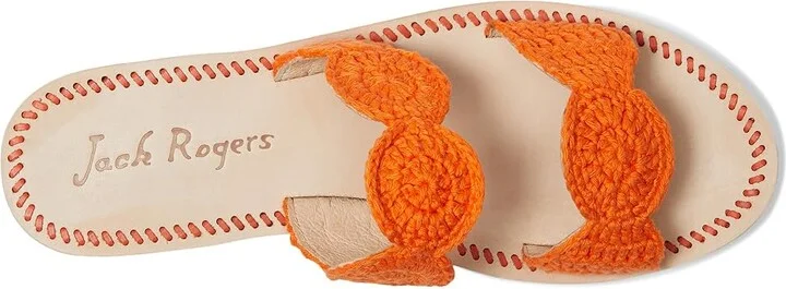Jack Rogers Laurin Crochet Sandal - Crochet Women's Wedge Shoes Clementine : 8.5 M, Leather - Image 2