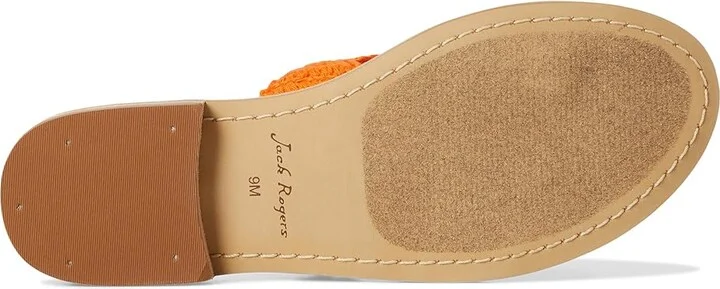 Jack Rogers Laurin Crochet Sandal - Crochet Women's Wedge Shoes Clementine : 8.5 M, Leather - Image 3