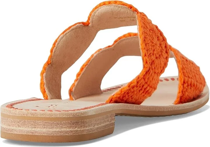 Jack Rogers Laurin Crochet Sandal - Crochet Women's Wedge Shoes Clementine : 8.5 M, Leather - Image 4