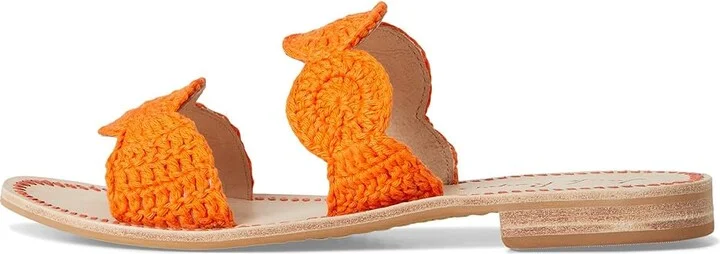 Jack Rogers Laurin Crochet Sandal - Crochet Women's Wedge Shoes Clementine : 8.5 M, Leather - Image 6