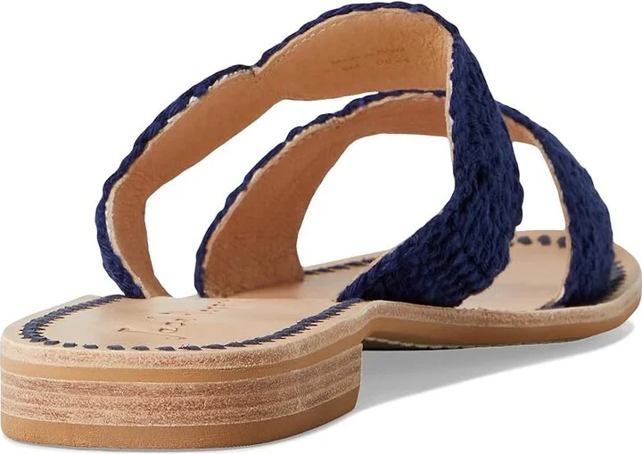 Jack Rogers Laurin Crochet Sandal - Crochet Women's Wedge Shoes Midnight : 9 M, Leather - Image 4