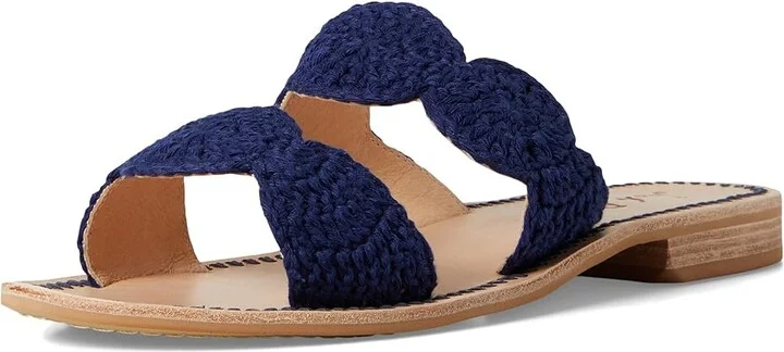 Jack Rogers Laurin Crochet Sandal - Crochet Women's Wedge Shoes Midnight : 9 M, Leather - Image 5