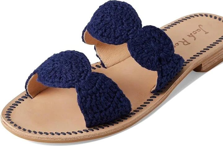 Jack Rogers Laurin Crochet Sandal - Crochet Women's Wedge Shoes Midnight : 9 M, Leather - Image 7