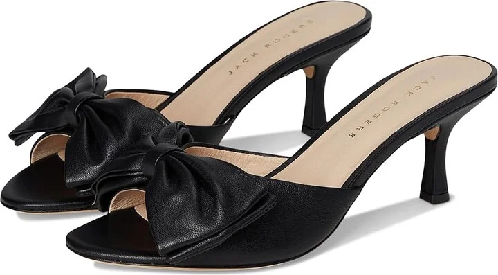 Jack Rogers Lola Bow Sandal - Nappa Women's Dress Sandals Black : 11 M, Leather
