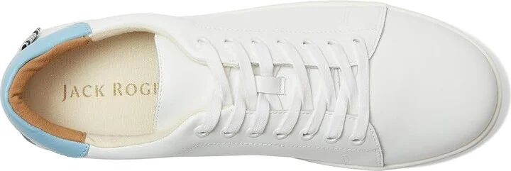 Jack Rogers Marina Sneakers Women's Shoes White/Aqua Sky : 5.5 M, Leather - Image 2
