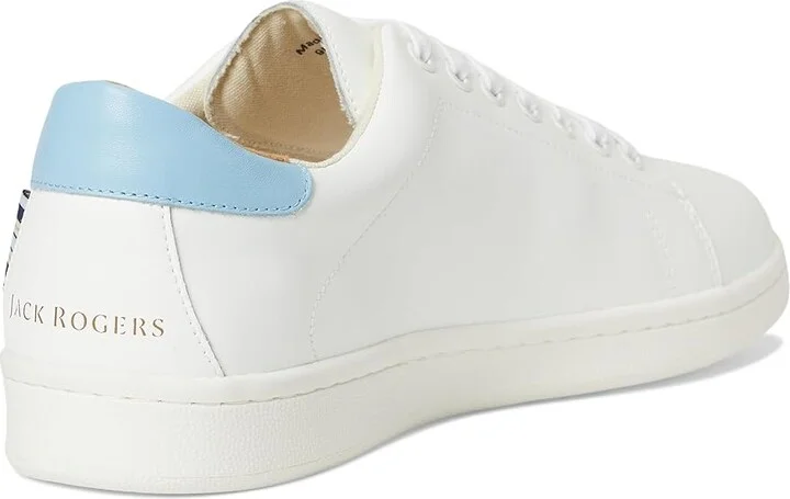 Jack Rogers Marina Sneakers Women's Shoes White/Aqua Sky : 5.5 M, Leather - Image 4