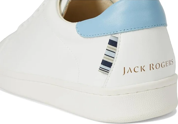 Jack Rogers Marina Sneakers Women's Shoes White/Aqua Sky : 5.5 M, Leather - Image 7