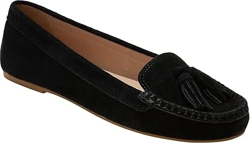Jack Rogers Melnick Tassel Moc - Suede Women's Flat Shoes Black : 8 M, Leather/Rubber/Suede