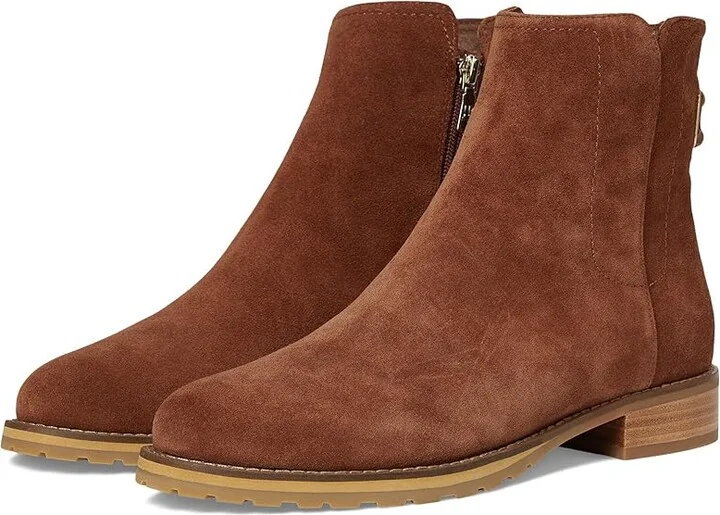 Jack Rogers Newbury Bootie - Suede Women's Boots Sequoia : 8 M, Leather/Rubber/Suede