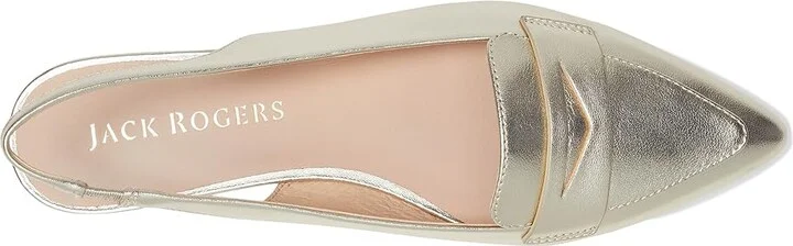 Jack Rogers Pennie Slingback Ballet - Leather Women's Flat Shoes Platinum : 6.5 M, Leather/Rubber - Image 2