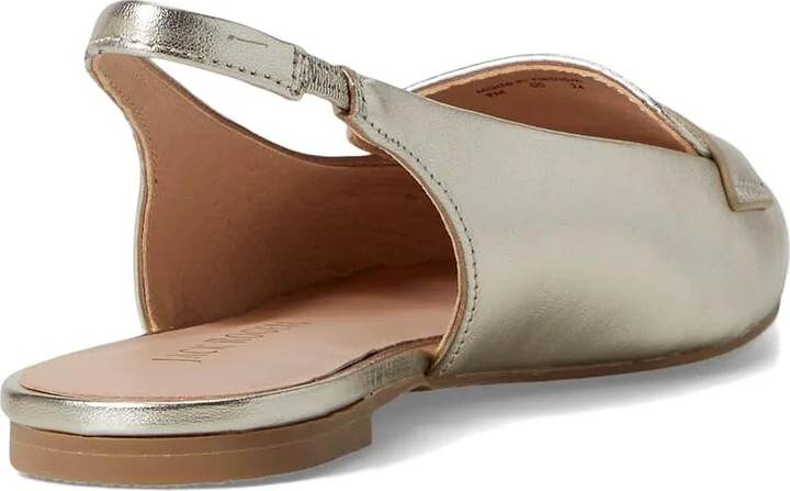 Jack Rogers Pennie Slingback Ballet - Leather Women's Flat Shoes Platinum : 6.5 M, Leather/Rubber - Image 4