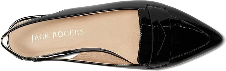 Jack Rogers Pennie Slingback Ballet - Patent Women's Flat Shoes Black : 6.5 M, Leather/Rubber - Image 2