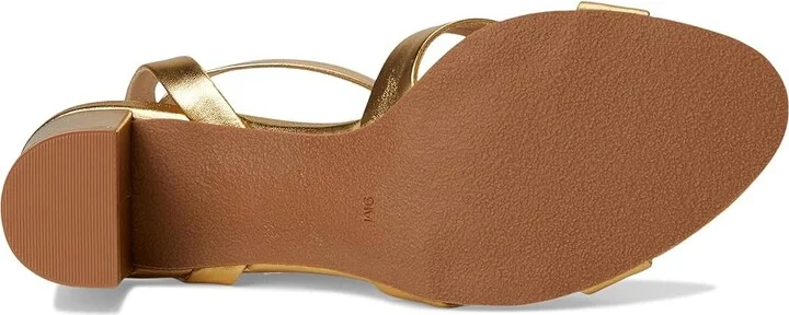 Jack Rogers Peri Mid Heel - Metallic Nappa Women's Wedge Shoes Gold : 6 M, Leather - Image 3