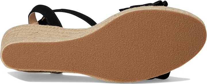 Jack Rogers Rozette Ruffle Wedge - Suede Women's Wedge Shoes Black : 9 M, Leather - Image 3