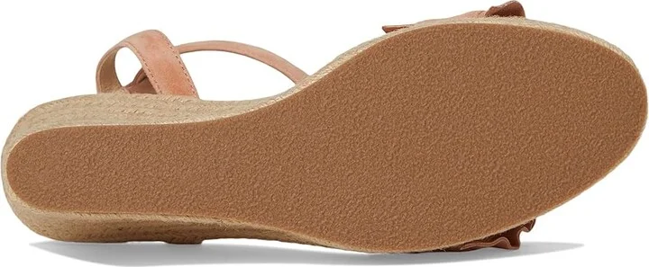 Jack Rogers Rozette Ruffle Wedge - Suede Women's Wedge Shoes Toast : 11 M, Leather - Image 3