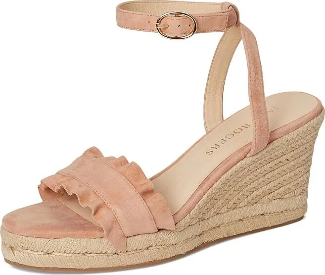 Jack Rogers Rozette Ruffle Wedge - Suede Women's Wedge Shoes Toast : 11 M, Leather - Image 5