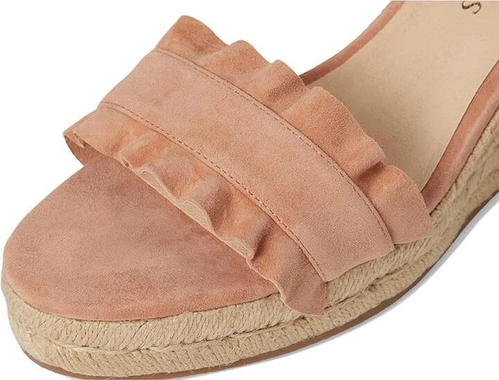Jack Rogers Rozette Ruffle Wedge - Suede Women's Wedge Shoes Toast : 11 M, Leather - Image 7