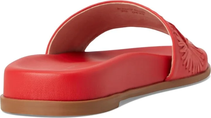 Jack Rogers Somerset Slide - Nappa/Raffia Women's Sandals Fire Red/Fire Red : 6 M, Leather - Image 4