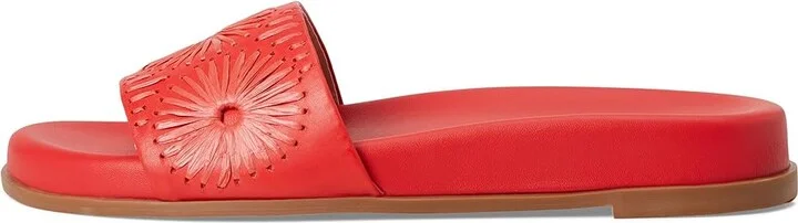 Jack Rogers Somerset Slide - Nappa/Raffia Women's Sandals Fire Red/Fire Red : 6 M, Leather - Image 6