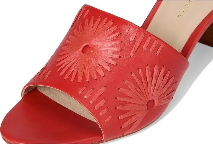 Jack Rogers Susie Sandal - Nappa/Raffia Women's Dress Sandals Fire Red/Fire Red : 6.5 M, Leather - Image 7