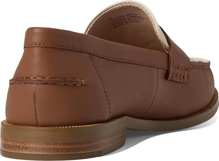 Jack Rogers Tipson Penny Loafers - Leather Women's Flat Shoes Luggage/Ivory : 7 M, Leather/Rubber - Image 4
