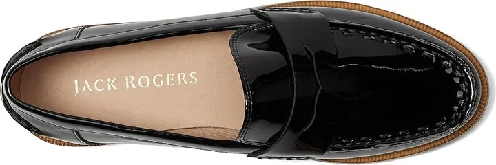 Jack Rogers Tipson Penny Loafers - Patent Women's Flat Shoes Black : 7 M, Leather/Rubber - Image 2