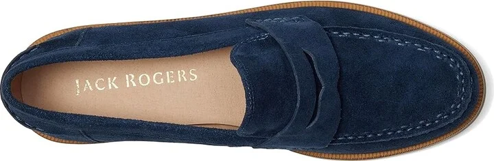 Jack Rogers Tipson Penny Loafers - Suede Women's Flat Shoes Midnight : 8.5 M, Leather - Image 2