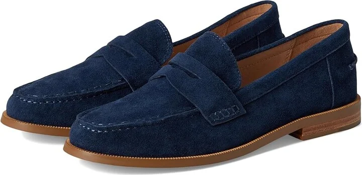 Jack Rogers Tipson Penny Loafers - Suede Women's Flat Shoes Midnight : 8.5 M, Leather