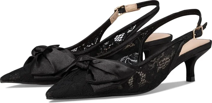 Jack Rogers Women's Debra Slingback Kitten Heel-Lace/Satin Pump