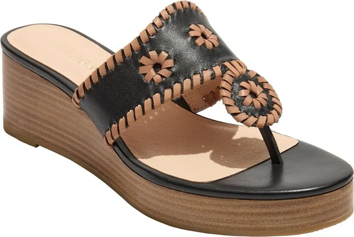 Jack Rogers Women's Jacks Mid Wedge-Stacked-Nappa Sandal