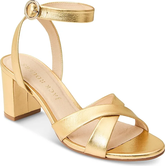Jack Rogers Women's Peri Crossover Strap Mid Heel Sandals