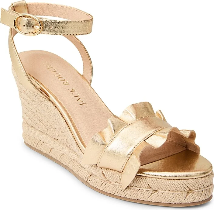 Jack Rogers Women's Rozette Ruffle Wedge Sandals