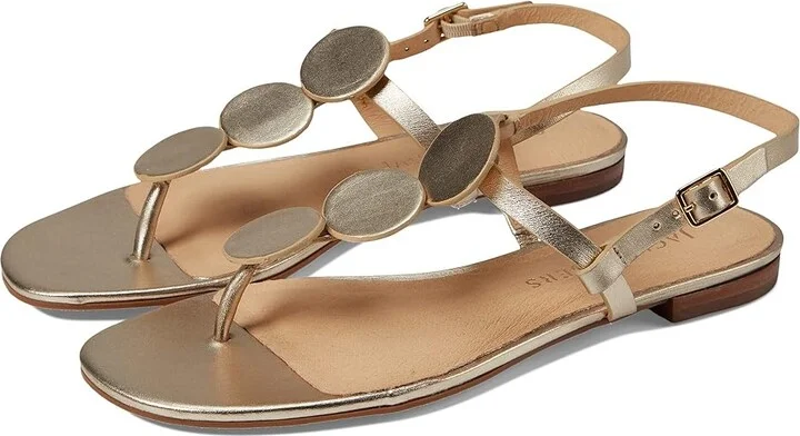 Jack Rogers Worth Flat Sandal Women's Shoes Platinum : 10 M, Leather