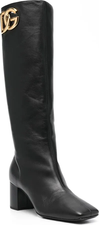 Jackie 60mm logo-plaque leather boots - Image 2