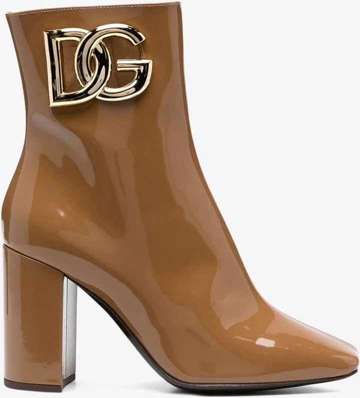 Jackie 90 Patent Leather Ankle Boots