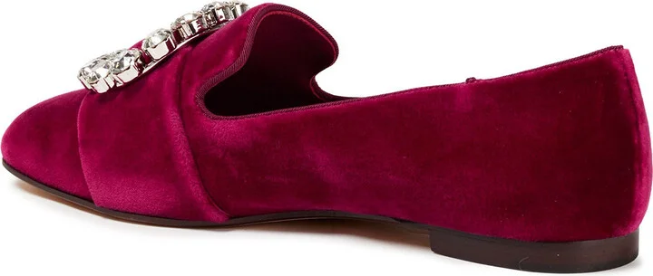 Jackie crystal-embellished velvet loafers - Image 3