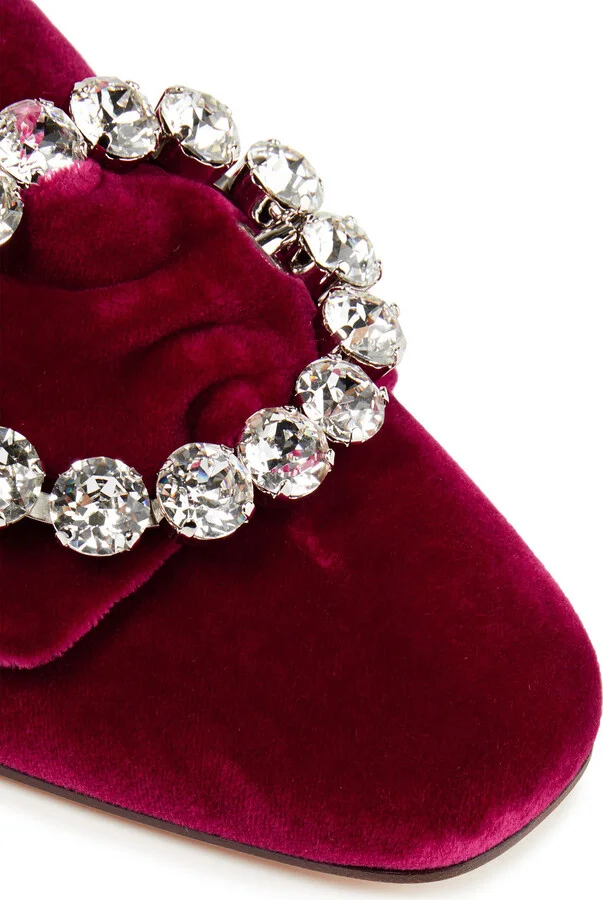 Jackie crystal-embellished velvet loafers - Image 4