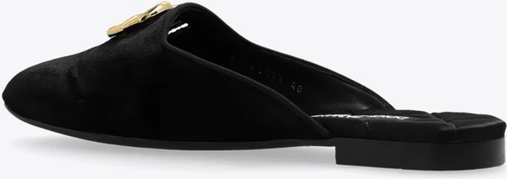 Jackie DG Logo Velvet Flat Mules - Image 2