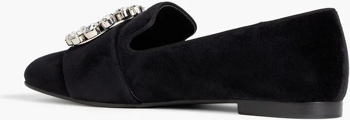 Jackie embellished velvet loafers - Image 3