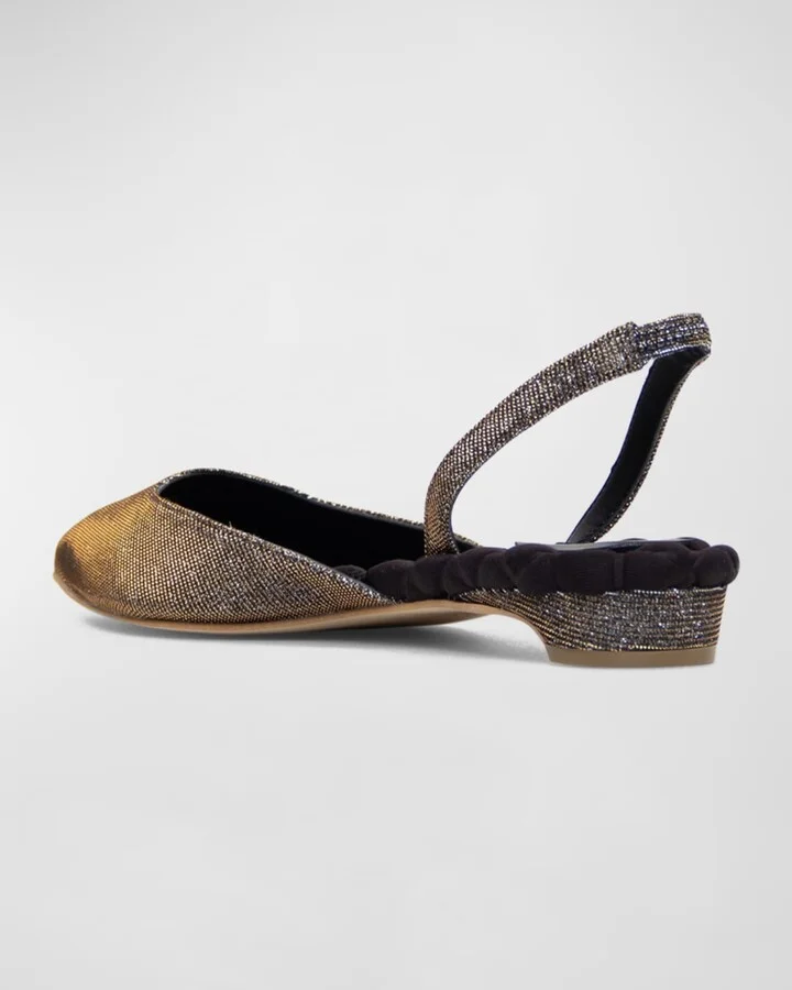 Jackie Shimmer Vegan Slingback Ballerina Flats - Image 2