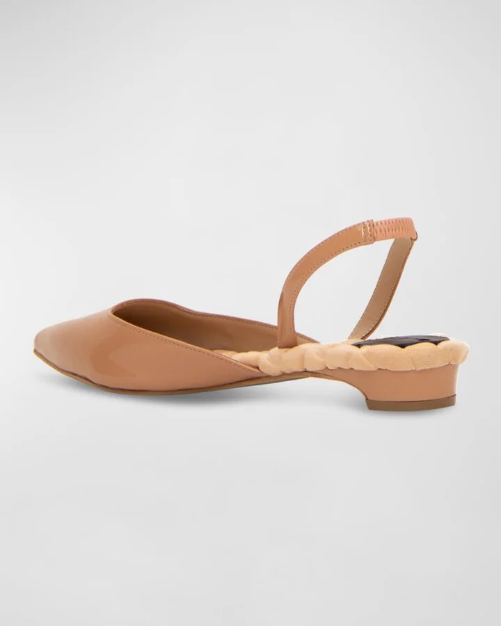 Jackie Vegan Patent Slingback Ballerina Flats - Image 2